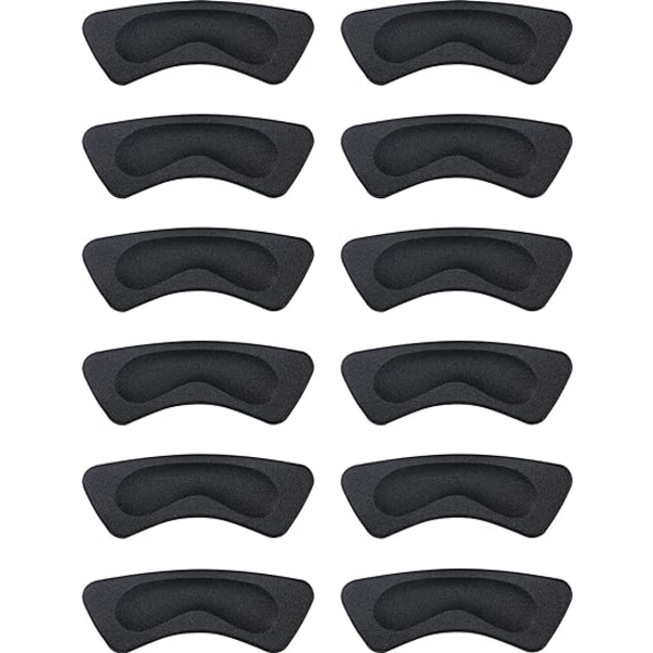 (Musta) 6 paria kantapäätyynypehmusteita kantapään kahvat itsekiinnittyvä vuoraus kengän sisäpohjat jalkojen hoitosuoja