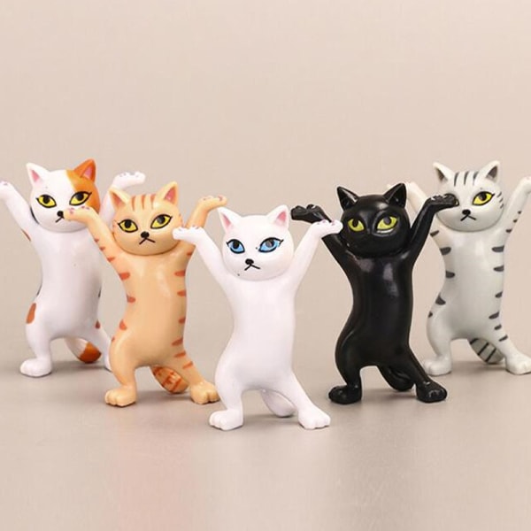 5 stk Dancing cats blyantholder, kattepenholder mobiltelefon holder