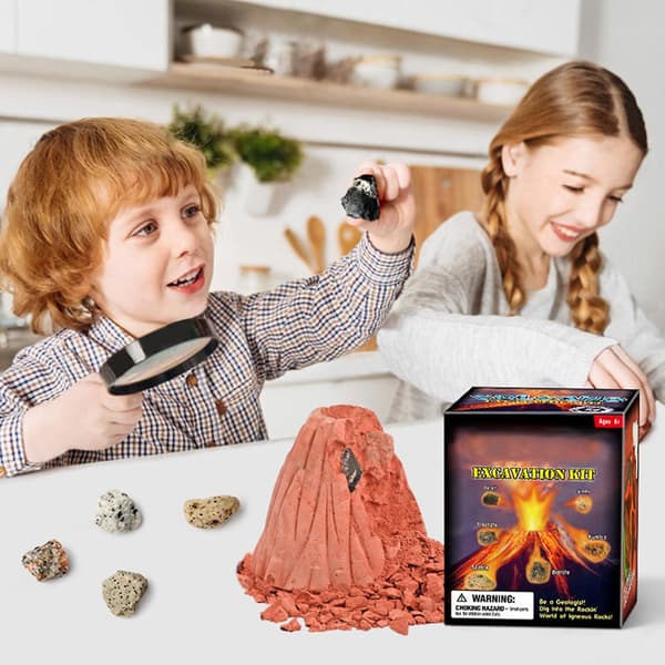 Digging Toy Kit, Gemstone Dig Volcano Kit, Gem Mining Tool, Crystal Mining Kit, DIY Gemstones Crystal Dig Kit Discover