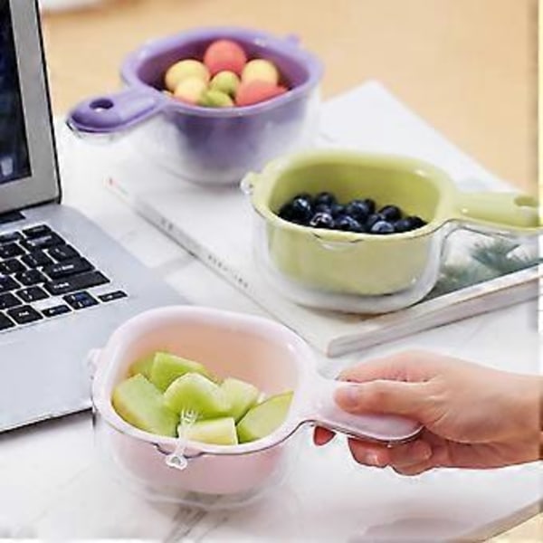 Köksdurkslag Skål Set 2 i 1 Frukt Grönsak Tvätt Mat Sil Korg för Pasta Spaghetti och Sallader 3 Piece Set