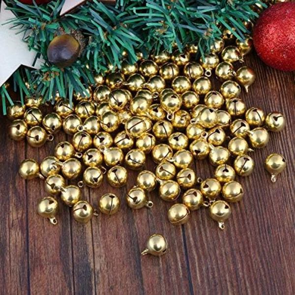 Festdekorationer 120 st Små Jingle Bells 8mm Metall Jingle Bell