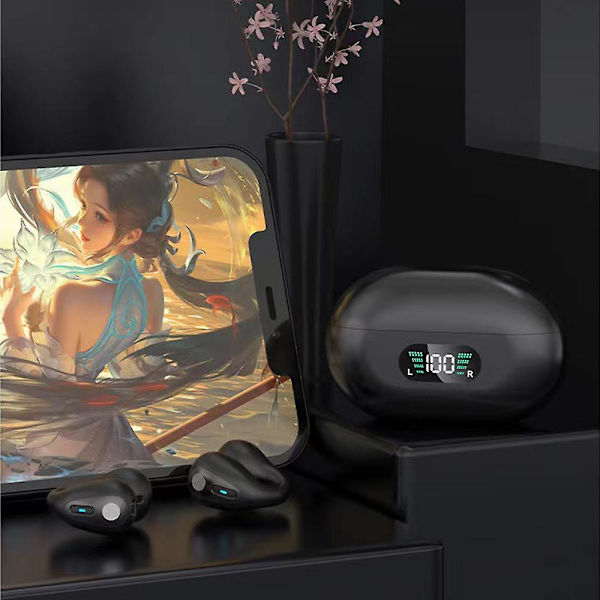 Q80 Bluetooth 5.3 Headset Clip On Ear Bone Conduction Digital Display