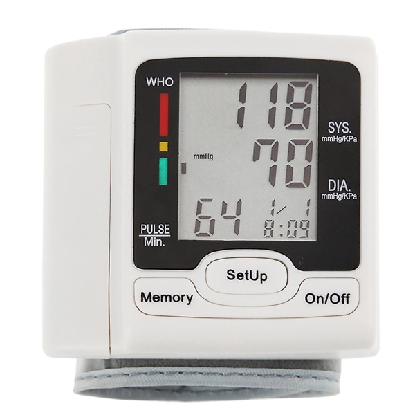 Automaattinen LCD-verenpainemittari Ranneverenpainemittari pulssin mittaamiseen