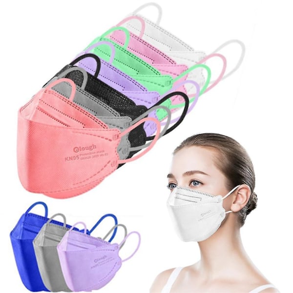 50 st Kn95 Mask Skyddande ansiktsmasker Vuxen ansiktsmasker Antidammmasker（lila）