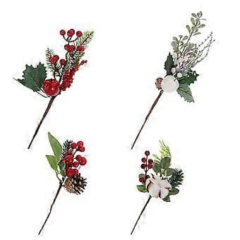 Røde Bærgrener Juledekorasjoner Huseiere Multi 24x10cm Julepynt