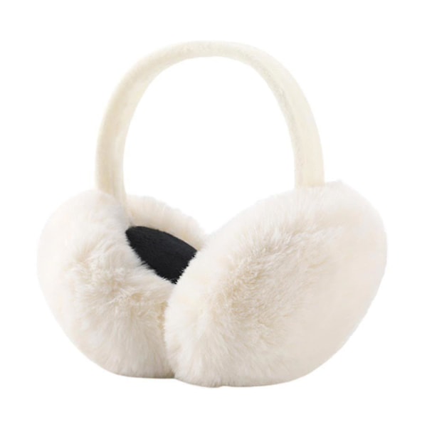 Detachable Soft Plush Earmuffs Winter Earflap Warmers Ear Muffs（White）