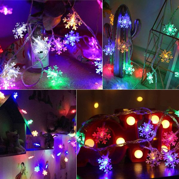 Colorful Christmas lights, 5-meter-50 light always on+flashing sn