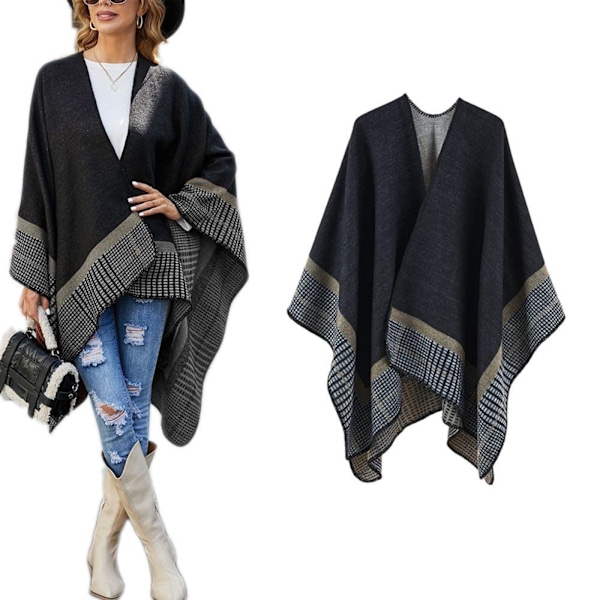 Strikket poncho XXL skjerf Elegant myk poncho 1 stk for å holde varmen