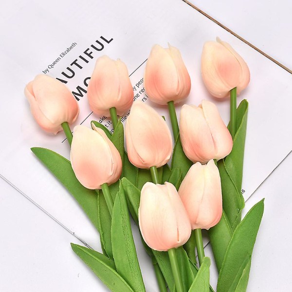 10pcs Artificial Flowers Fake Flower Tulip Latex Material Real Touch For Wedding Room Home Hotel Party Decoration And Diy Decor（20pcs 11）