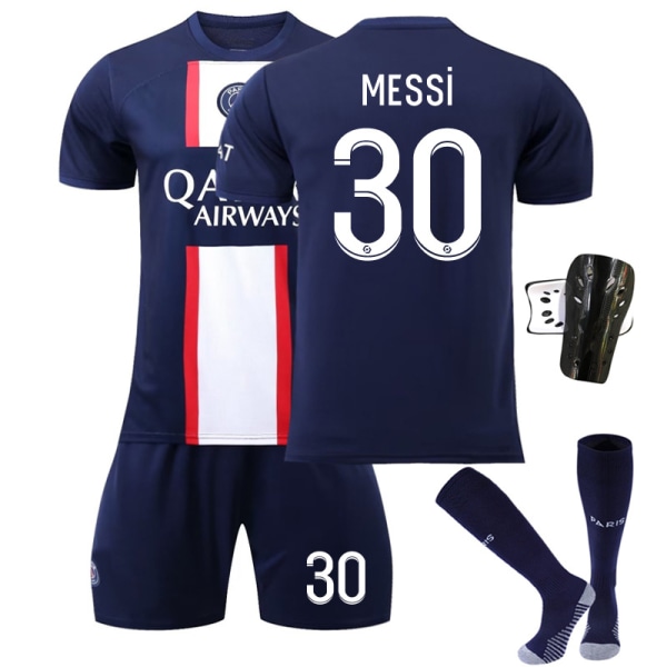 Paris Home White Clause Soccer Suit No.30 with Socks + Protector,