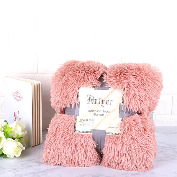 (pink, 130X160CM) Ternet Super Soft Fleece Tæppe Mikrofiber Thro