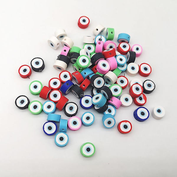 300 stk. Polymer Clay Perler Håndlavede Frugt Tema Løse Afstandsperler Til Armbånd Smykkefremstilling（Øjeæble）
