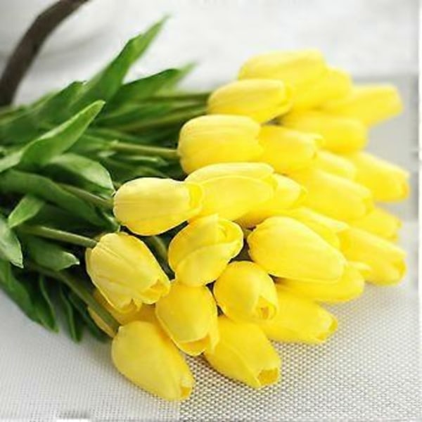 Boligindretning Gul Tulipan Kunstig Blomst PU Mini Design