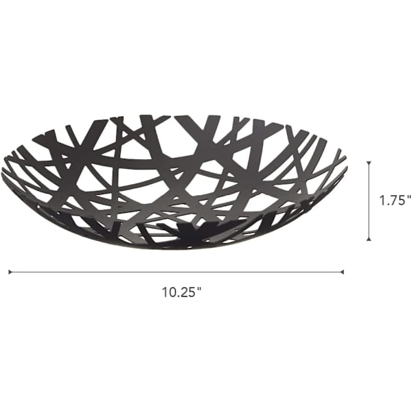 Frugtskål, Metal, Sort, One Size
