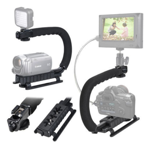 Håndholdt stabilisator med smarttelefon videorigg videohåndtak for Canon Nikon Sony Panasonic Pentax Olympus DSLR videokamera kamera og alle smarttelefoner