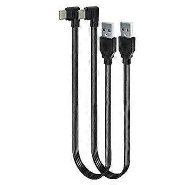 10cm-1m Lengde USB til USB C Strømladekabel 480Mbps Dataoverføringskabel Støtter 10W Hurtiglading for Nettbrett 0.3m Bend left