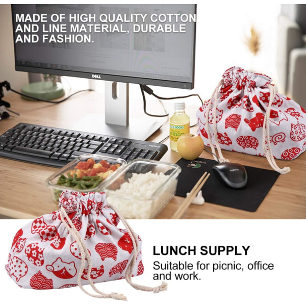 1pc Lunch Box Lunch Box Storage Box with Drawstring Travel Picnic Office Sc