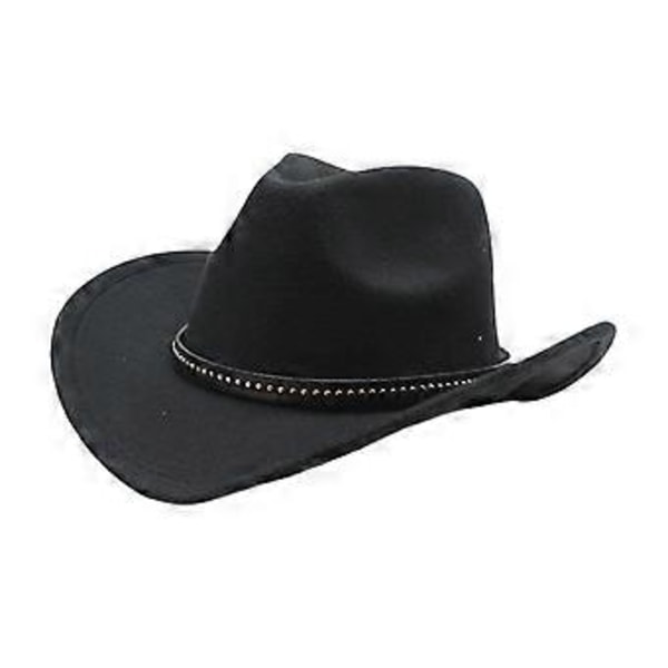 Western Cowboy Hat Mode Fedora til Rollespil Festlig Cosplay Gave Performance (Sort)