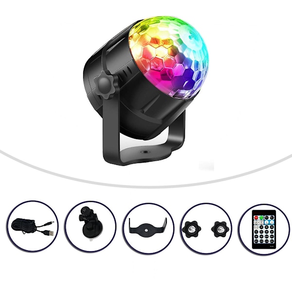 Stemmestyrt festbelysning med fjernkontrollbelysning Disco Ball Strobe Lights 8 moduser scenelys