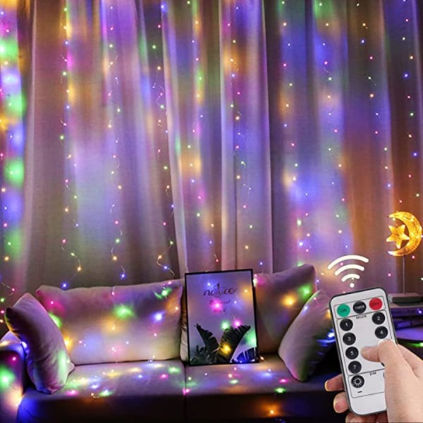 LED fairy lights lysgardin 3×3 m fairy lights gardinlys