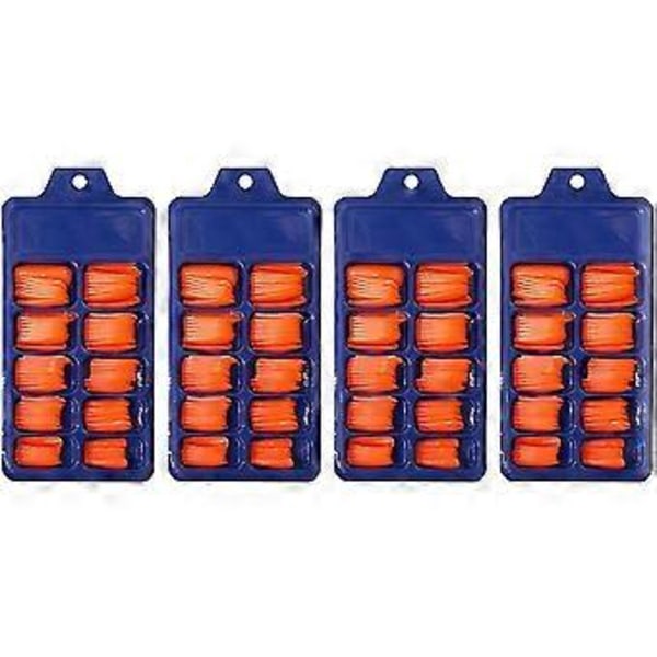 4 stk. Nail art stykke fuld påsætning lang ballet falsk negle patch ensfarvet patchorange