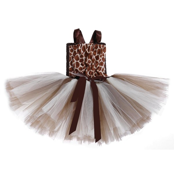 Prinsessa Tutu Jungle Party Animal -asu tytöille 1-12v kirahvimekko（XXXL(11-12Y))