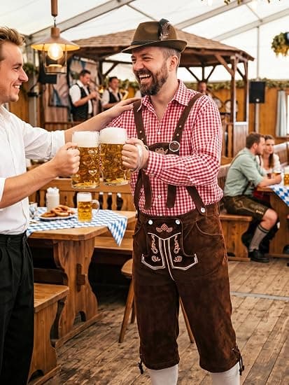 Herreoveralls - skjorter, ølfestkostumer - velegnet til voksne ølfestfester (ekskl. hatte) stye 3 Size XL