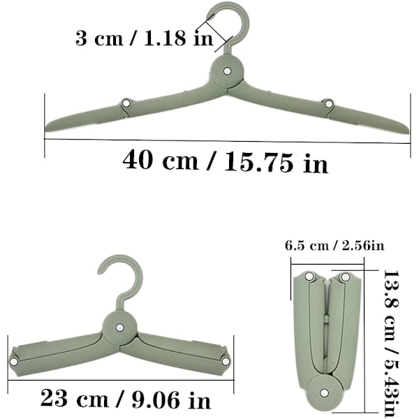 6 Pakk Foldbare Kleshengere i Plast, Vindtette/Plassbesparende, Reise C