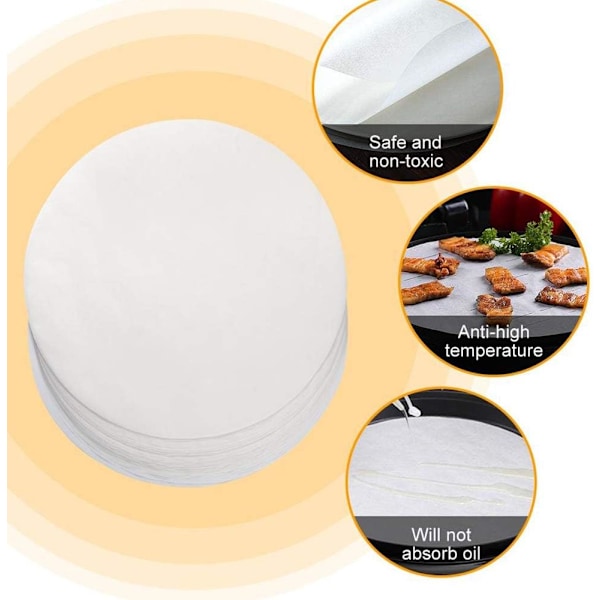 100 stk. Non-Stick papir, 9\" runde Non-stick papir bageplader T