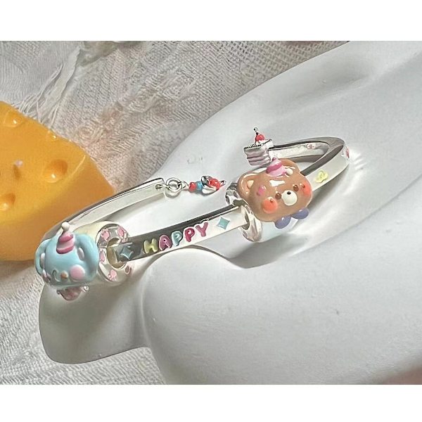 2 st björnfest armband, söt armband