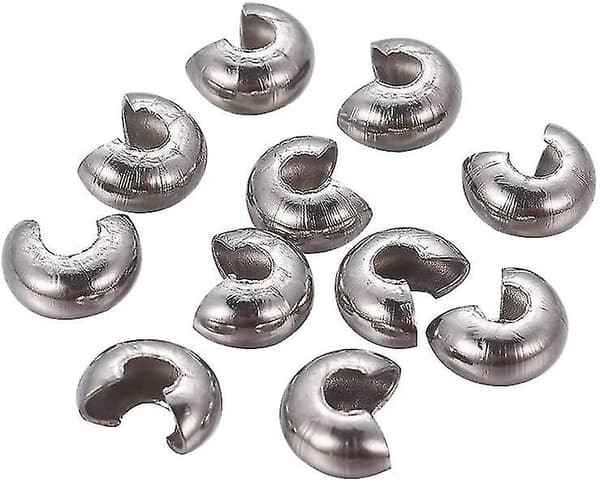 200 stk. Crimp Beads Covers 304 Rustfrit Stål Snor Endekapper Crimp