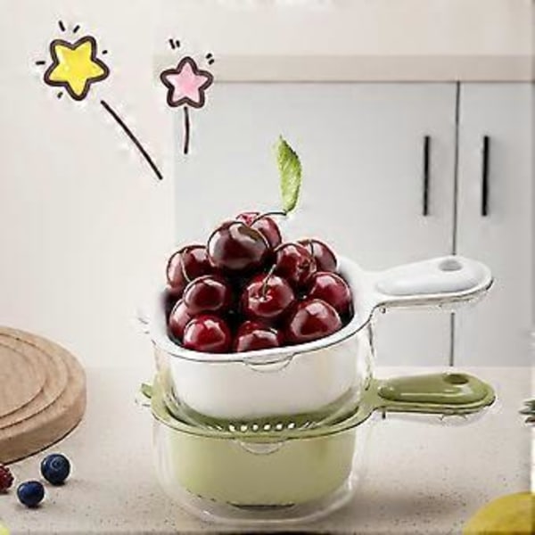 Köksdurkslag Skål Set 2 i 1 Frukt Grönsak Tvätt Mat Sil Korg för Pasta Spaghetti och Sallader 3 Piece Set