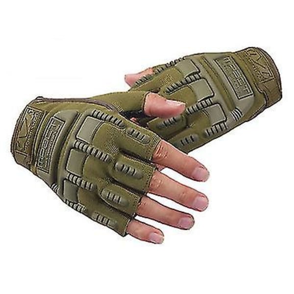 Herr Special Forces Outdoor Bergsklättring Cykling Fitness Sport Skyddande Halvfinger Taktiska Handskar beige