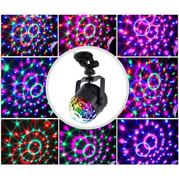 Stemmestyrt festbelysning med fjernkontrollbelysning Disco Ball Strobe Lights 8 moduser scenelys
