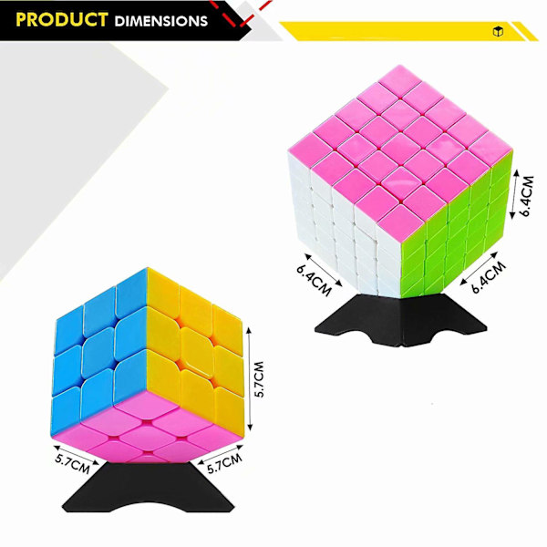 Speed Cube Sæt, Magic Cube Bundle 2x2 3x3 4x4 5x5 Speed Cube Puslespil Legetøj