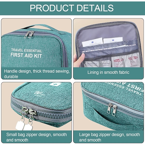 2-pack bärbar första hjälpen-kit, tomt första hjälpen-kit, mini portab