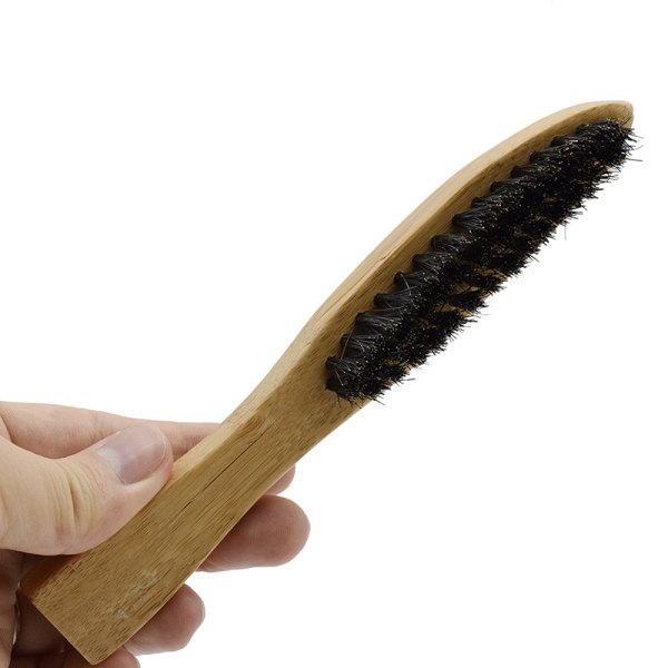 Mjuk borste Borste med långa handtag Bärbar skäggborste i massivt trä Praktisk skäggrengöringsborste för hem Frisörsalong