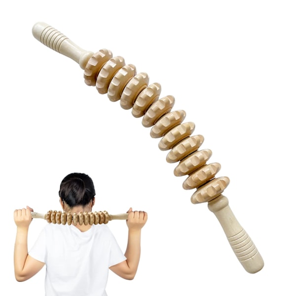 Trämassager Handhållen Rulle, Triggerpunkt Massager Stick För Fascia, Celluliter, Kroppsterapi Massager, Muskel