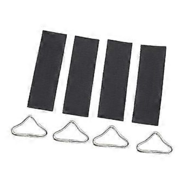 4x V-ring triangelspänne, metall trampolin nätspänne, fast utomhusutrustning för barns hoppstolar (med remmar) with Straps