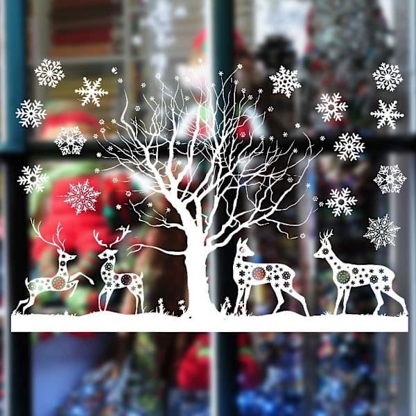 Återanvändbara jul-fönsterdekaler, juldekorationer