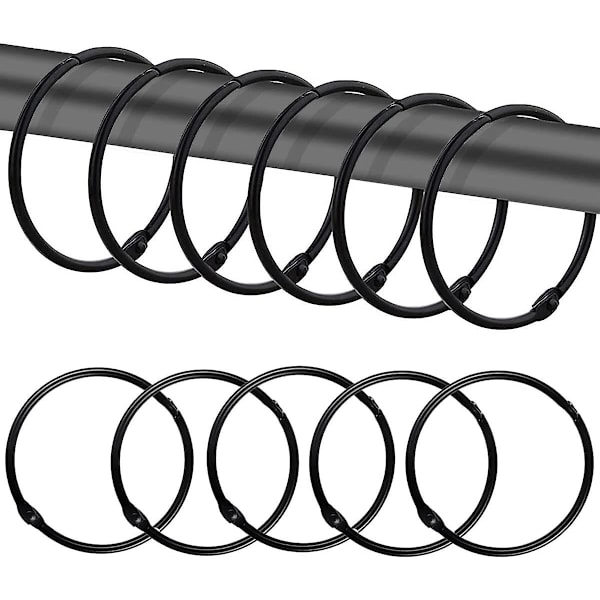 30 stk. Gardinklips Gardinkrog Sort 3,0 Linje X25 Indvendig Diameter Jern
