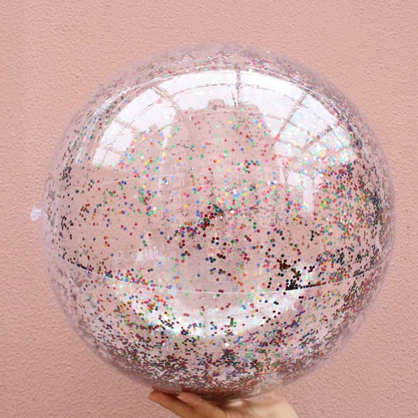 2-pack uppblåsbara glitterstrandbollar 24\" 16\" Jumbo poolleksaker Bal