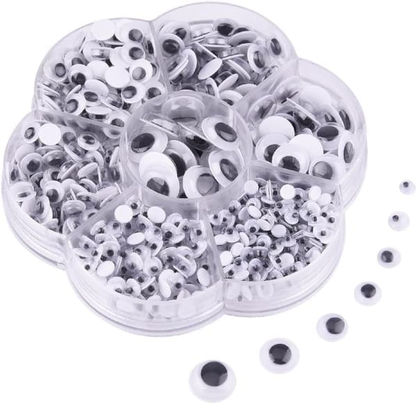 Wiggle Eyes with Self Adhesive Sticker, Assorted Sizes 700 Pieces