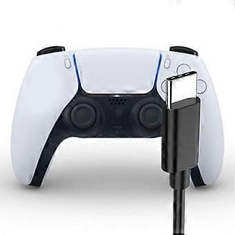 100/200/300 cm trådløs controller strømkabel forlænger USB-ladekabel til controller dataoverførsel ladeledning sort Black 100cm
