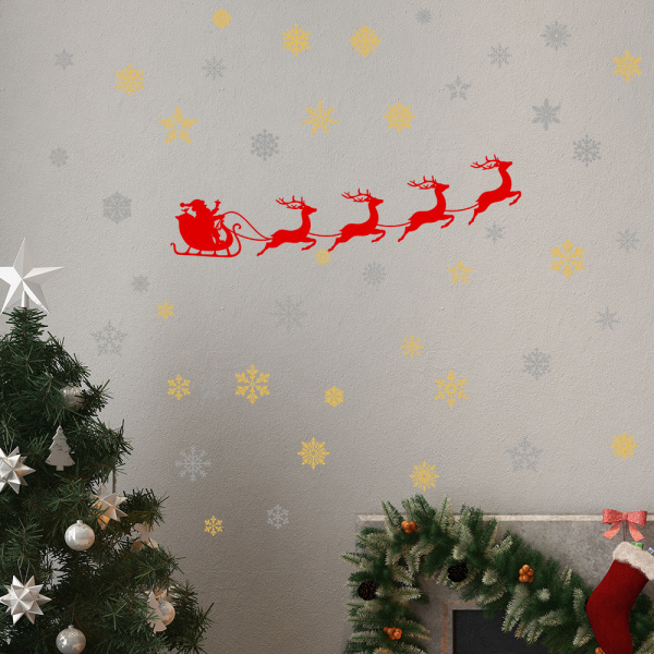 Christmas Decorations Wall Stickers " Santa's Sleigh " Wall Mural