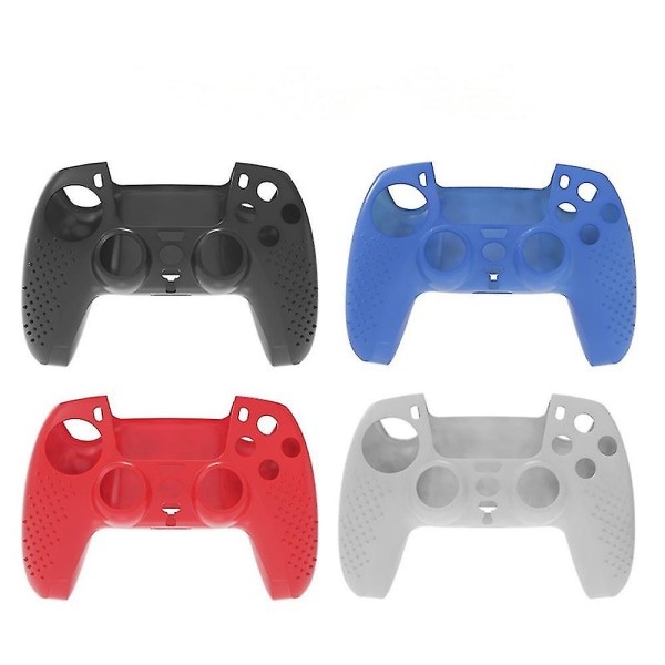 4st silikongummi Mjukt Gamepad Handtag Case Skin Cover för Ps-4/ps-5 (svart, röd, vit, blå)