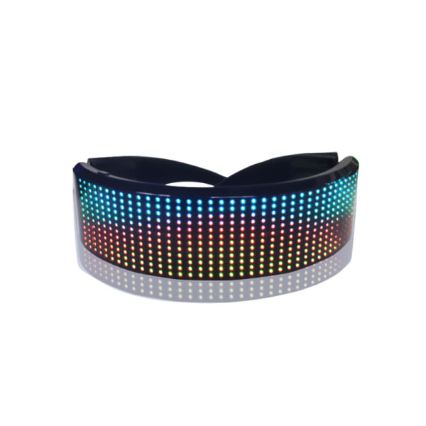 Bluetooth 4.0 Programmerbara RGB Full Color Light Up LED-glasögon USB-laddningsbara
