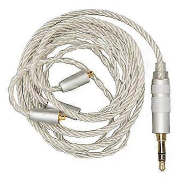 Korvaava kuulokekaapeli, hopeoitu kupari HiFi 4-ytiminen MMCX - 3,5 mm ääniliitäntään, 1,2 m päivitettävä kuulokejohto