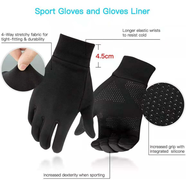 Fodrade uppvärmda handskar - Medium, Cross-Country Handskar med Touch Scr