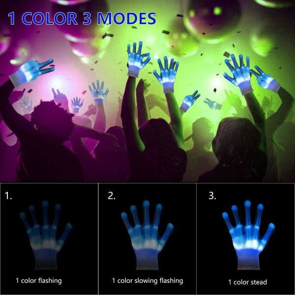 LED Skeleton Gloves Flashing Luminous Toys for Boys Girls Kids Te